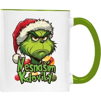 Hrnek malý barevný s potiskem Grinch vs. kdovíci