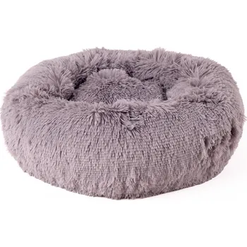 Pelíšek pro psa Magnum Donut Fluffy ŠEDÝ průměr 80