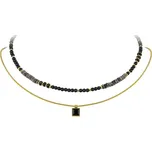 JAY Dvojitý náhrdelník Islene - chirurgická ocel, onyx JAY-9232-ZS51263 Černá 49 cm + 7 cm (prodloužení)