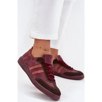 Dámské tenisky Zazoo N1068 Nízké Dámské Semišové Tenisky Barva: Červená, Velikost: 41