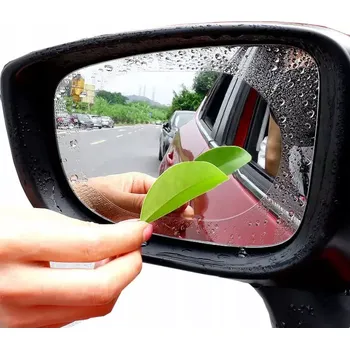 Úložný box Nano fólie proti dešti na zpětné zrcátko auta 135x95 mm, 2 kusy fólie (Ochranná fólie na zadní zrcátka automobilu výrazně zlepšuje viditelnost za deštivého nebo mlhavého počasí. Díky protiodleskové vrstvě snižuje odraz světla, aniž by způsobovala oslnění.