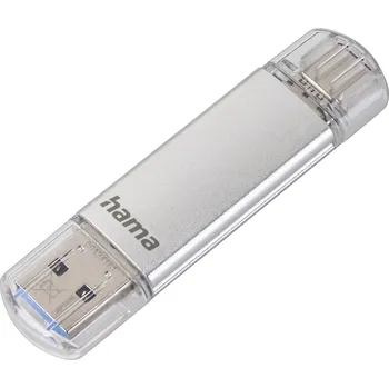 Ukládání dat Flashdisk Hama Flash Pen Laeta, USB-C/USB-A 3.1 , 64 GB, 40 MB/s, stříbrný