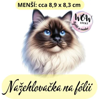 Nažehlovačky na fólii Nažehlovačka na fólii, HIMALÁJSKÁ KOČKA, RAGDOLL, 1 kus Zvolte VELIKOST motivu ZDE:: Menší