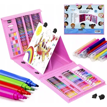 Úložný box Velká VÝTVARNÁ LAKOVACÍ SADA NA MALOVÁNÍ 208 KS V POUZDRO (Velká sada na malování a kreslení je skvělá věc pro zahájení uměleckého dobrodružství pro fandy i pro zkušenější umělce. Sada je funkční a skládá se z celkem 208 užitečných dílů s praktickým kufre