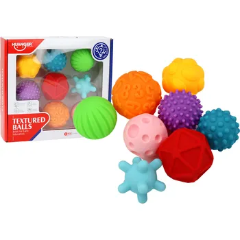 Hračka pro nejmenší Sada senzorických míčků s různými texturami - 8 kusů