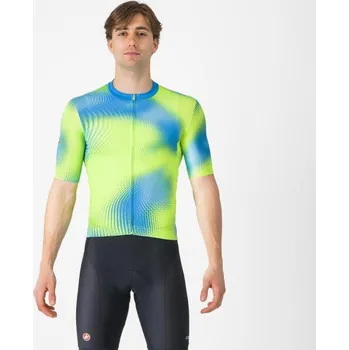 cyklistický dres CASTELLI Cyklistický dres s krátkým rukávem - VORTICE - modrá/žlutá M