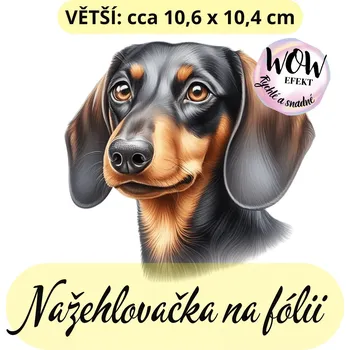 Nažehlovačky na fólii Nažehlovačka na fólii, PES - JEZEVČÍK, 1 kus Zvolte VELIKOST motivu ZDE:: Větší