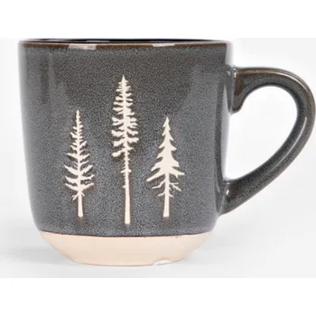 Vánoční hrnek | ERDO | s vánočními stromky šedý | 0,42 l | 712210