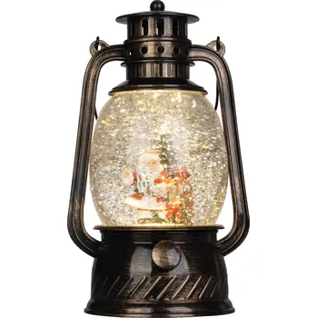 Vánoční dekorace Lampáš MagicHome Vianoce, santa, plast, čierny, 1xLED teplá biela, 12x10x20.5 cm, 3xAA