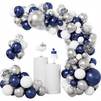 Úložný box Tmavě modrá balónová girlanda 148ks na svatbu dívky narozeniny křest (Balónkové girlandy jsou sada balónů k sestavení. Mohou sloužit jako samostatná dekorace nebo jako součást větší kompozice. Balónky lze nafouknout vzduchem nebo héliem. Pokud má girlanda