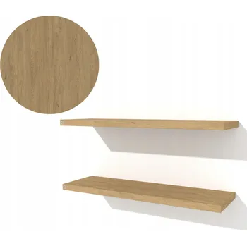 police 2x Nástěnné police dub 400 x 150 mm závěsné, regál konzole police na knihy