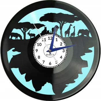 Hodiny AFRIKA SAVANA SAFARI SAVANA nástěnné HODINY VINYLOVÁ DESKA DÁREK PAMÁTKA