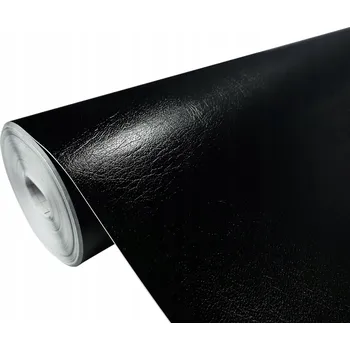 Tapeta Fólie napodobující kůži Samolepicí dýha na nábytek Pracovní deska KŮŽE ČERNÁ 45 cm
