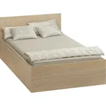 Postel s kovovým roštem a úložným prostorem, 120x200, dub sonoma, DOLI