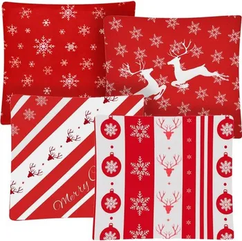 Potah na židli Vánoční povlak na polštář 45x45xcm, sada 4 ks