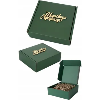 Dárková krabička Dárková Krabička na dárek 22x20x7 zlatý nápis výplň BOX