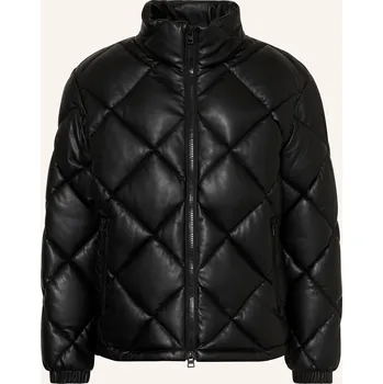 Hugo Pánská Prošívaná Bunda Borin V Koženém Vzhledu, černá, 52