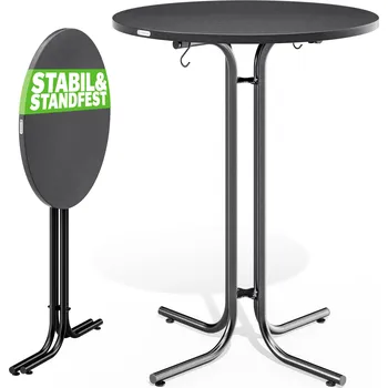 Zahradní stůl FurniGO Skládací barový stůl Ø70 cm - antracit