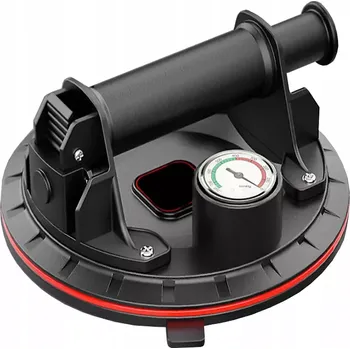 Úložný box DRŽADLO, VAKUOVÁ PŘÍSAVKA S MANOMETREM PRO SKLO A GLAZURU (Zajišťuje bezpečný a spolehlivý transport prvků s hladkým povrchem. Součástí jsou kryt držadla a kufr. Charakteristika výrobku: vysoká kvalita provedení široké využití čitelný manometr odolný mate