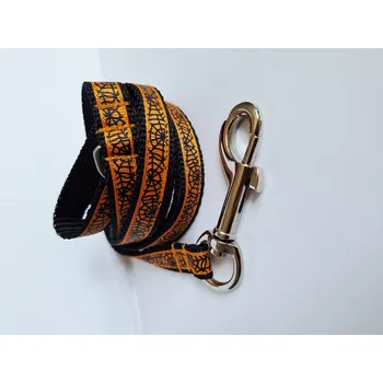 Vodítko pro psa Sunrise Of Freedom vodítko pro psa - Halloween Edition - Spiders délka 1,5m/ šíře 15 mm - oranž/černá