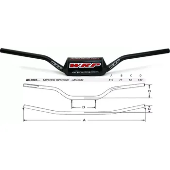 Řídítka WRP ŘIDÍTKA PRO-BAR 28,6 mm MEDIUM černá