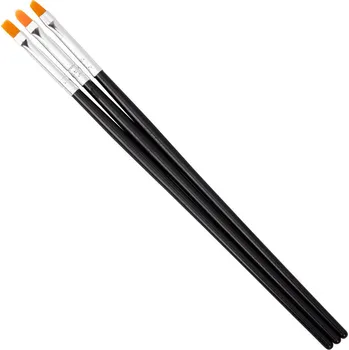 Kosmetický štětec Nailee Štětce na nehty sada 3ks černé