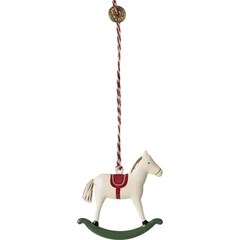 Vánoční dekorace Maileg Vánoční kovová ozdoba Houpací koník Maileg Metal Ornament, Rocking Horse