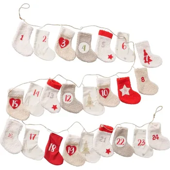 Vánoční dekorace Pelly 2051895 adventní kalendář 283 × 2 × 20 cm bílá, červená, béžová