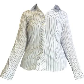 Dámská košile Dámská bavlněná košile bílo-černá 19-913 Velikost: L