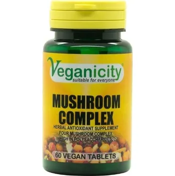 Speciální výživa Veganicity Houbový komplex - Reishi, Cordyceps, Shiitake a Maitake, 60 tablet>