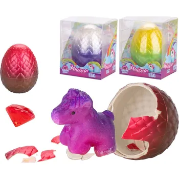 Figurka _Ostatní 1_ Jednorožec ve vejci ve vodě líhnoucí a rostoucí s drahokamem 3 barvy