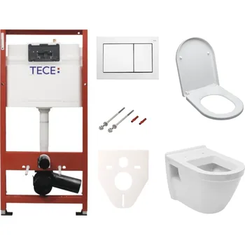 Cenově zvýhodněný závěsný WC set TECE do lehkých stěn / předstěnová montáž+ WC Vitra Integra vč. sedátka SIKOTSV0 - SIKOTSV0