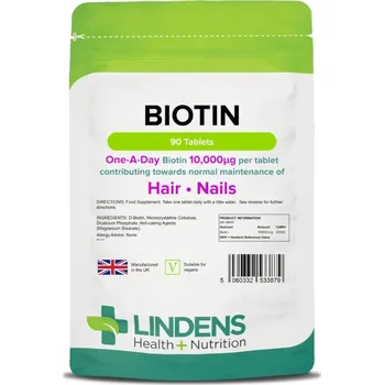 Speciální výživa LINDENS Health + Nutrition Biotin 10 mg, 90 tablet>