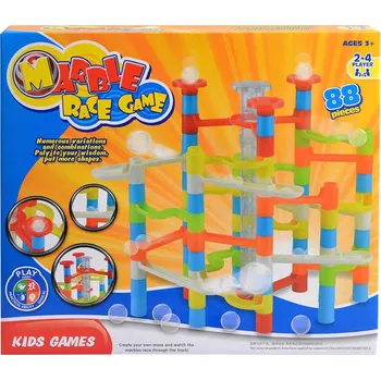 ostatní stavebnice _Ostatní 1_ Stavebnice kuličková dráha barevná 30x26cm 88 dílků plast