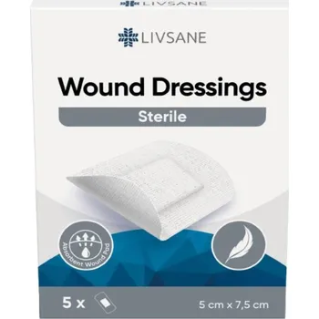 Náplast LIVSANE Sterilní náplasti na rány 5x7.5cm 5ks