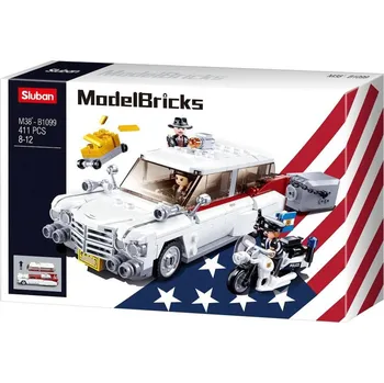 Stavebnice Sluban Sluban SLUBAN Model Bricks Auto americký vůz pro lupiče 411 dílků + 3 figurky STAVEBNICE