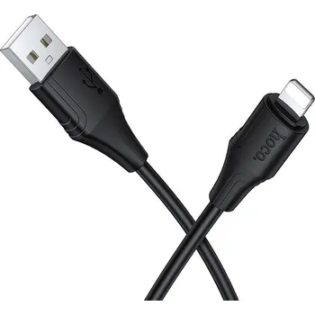 Silikonový kabel USB A na Lightning Hoco 2,4A 1 M X124 Black