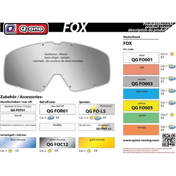 Q-One sklo FOX Airspc smoke - kouřová