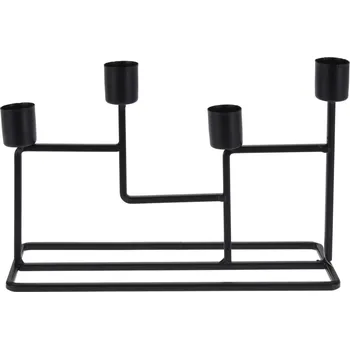 Vánoční svícen svícen 4ramenný 24,5x8x16cm kov.ČER