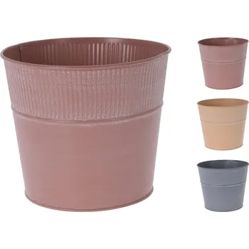 Květináč květináč dekorační 18,5cm kov mix barev