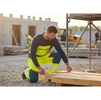 montérky CXS Kalhoty BEDFORD SOFT lacl, žlutá/petrol Velikost 46 žlutá