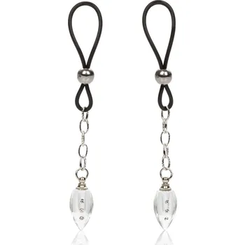 CalExotics Nipple Play Nipple Jewel Crystal Teardrop - Silver