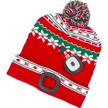 Čepice Čepice s LED světlem vánoční, vel.: L, TPR, ABS plast, červená 3133512