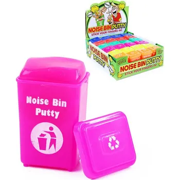 Modelovací hmota _Ostatní 1_ Hmota prdící v kelímku ve tvaru popelnice dětská žertovinka 6 barev