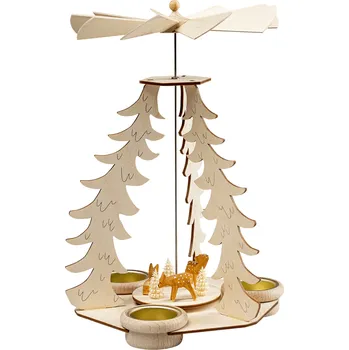 Svícen Svícen na čajové svíčky, dřevo, ø 19 cm, na 4 svíčky