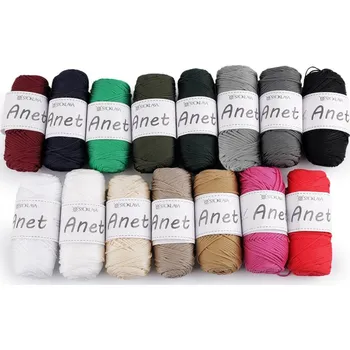 Příze Pletací a háčkovací příze Anet macrame 90 g - 17 bílá cívka