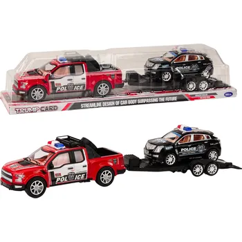 autíčko Mamido Policejní pickup s přívěsem a terénním autem - Set policie