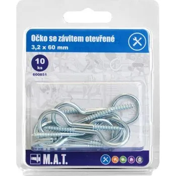 Šroub M.A.T. GROUP háček se závitem 60x3,2mm Zn (10ks)