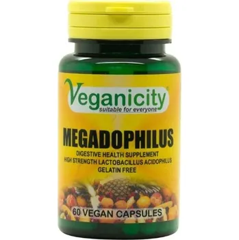 Lék při potížích s trávením Veganicity Megadophilus - 1,25 miliardy Lactobacillus Acidophilus, 60 kapslí>