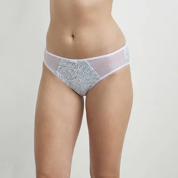 Kalhotky DIM GENEROUS COTTON BIO SLIP - Dámské kalhotky z bio bavlny - bílá - modrá Velikost: M